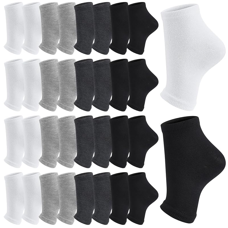 Classic Color 16 Pairs Cotton Toeless Socks Pedicure Open Toe Socks - Open Toe, Breathable