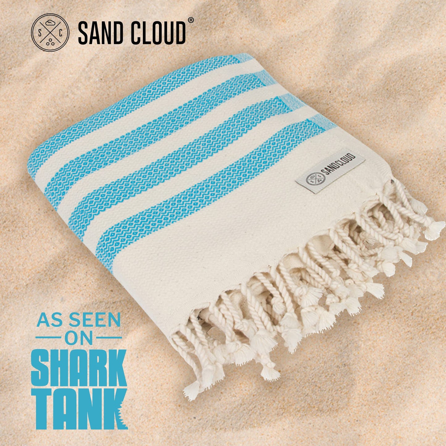 Sand Cloud Beach Towel - Sand Resistant - 100% Organic Turkish Cotton Yarn - Quick Dry Towel for Beach, Picnic, Blanket or Bath - As Seen on Shark Tank - Natu Green