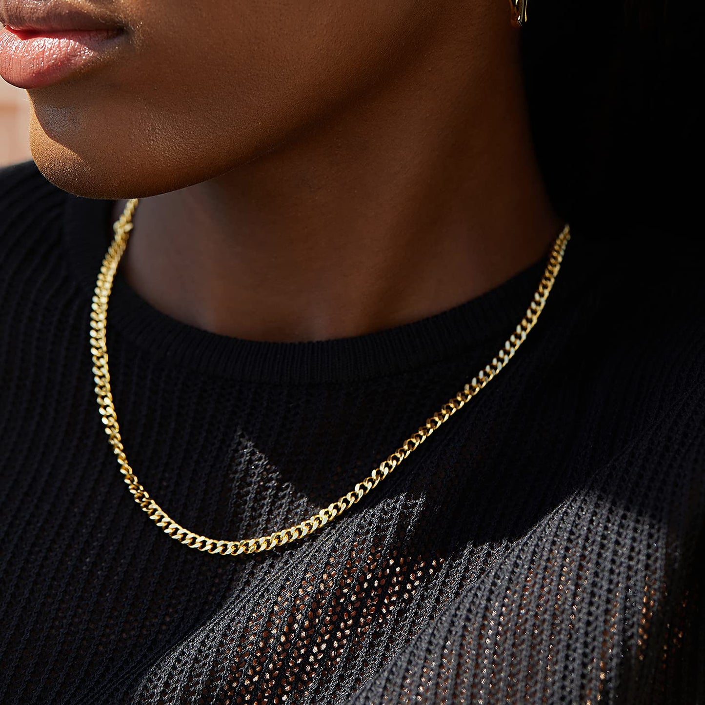FRUMOS Dainty Layered Choker Necklace 18K Gold Plated Y Pendant Necklace Multilayer Adjustable Layering Choker Necklaces for Women Girls（Green gemstone pendant） (Green gemstone pendant)