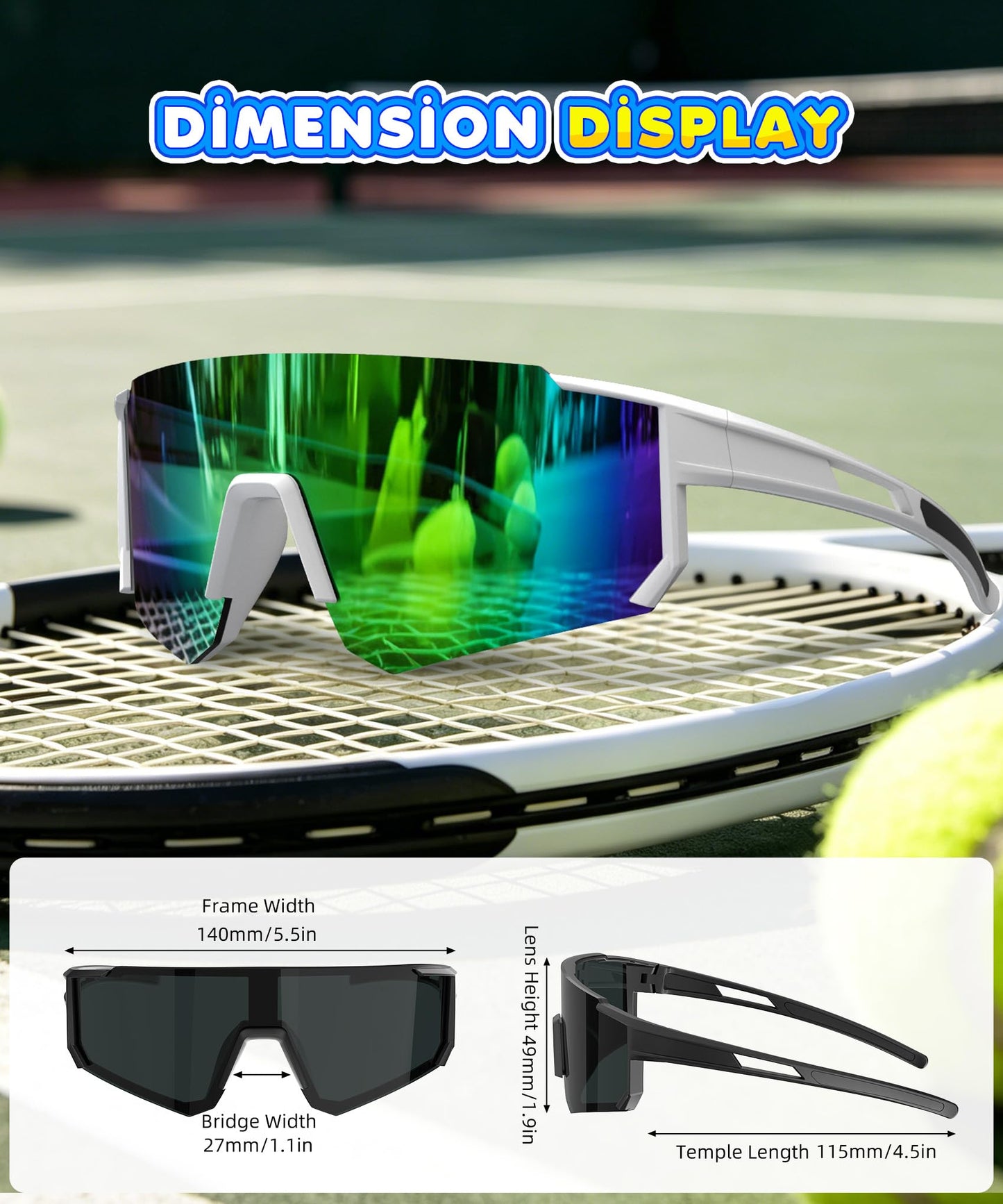 KALIYADI Kids Polarized Sunglasses Youth-Baseball-Sunglasses: Boys Girls Sport Running UV400 Protection Sun Glasses Age 6-14