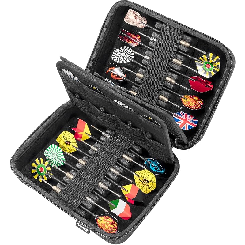 Hard Dart Carrying Case for 6 Steel/Soft Tip Darts (Case Only) – Holds Tips, Shafts & Flights, With 18-Dart Variation