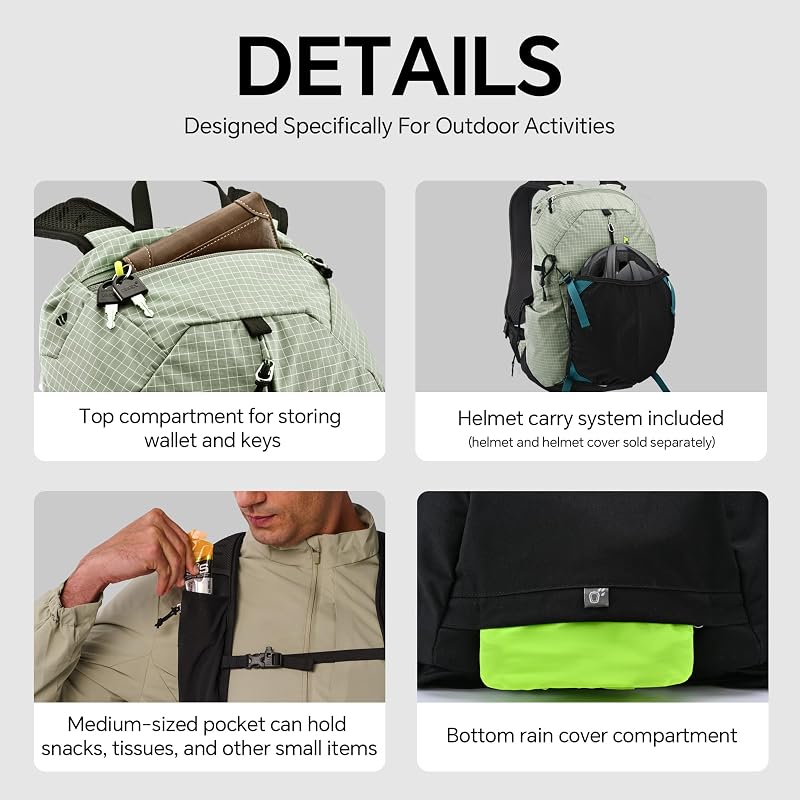 N Nevo Rhino 17L Hiking Backpack with Rain Cover - Green