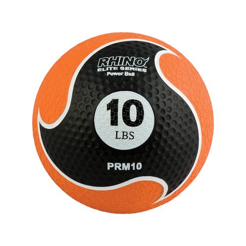 Champion Sports Rhino Elite Medicine Ball-Durable Rubber Weighted Ball & Textured Grip for Core Strength-Cardio & Cross-Training Workouts-Home or Gym Fitness-Orange (10lbs)