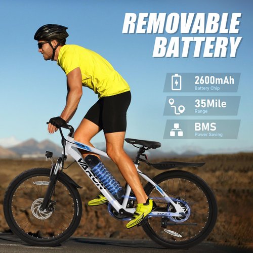 VARUN Electric Bike - Electric Bike for Adults Peak 500W Motor with Removable Battery - Up to 35Miles 20MPH 24'' Ebike with Front Fork Suspension and Adjustable Seat