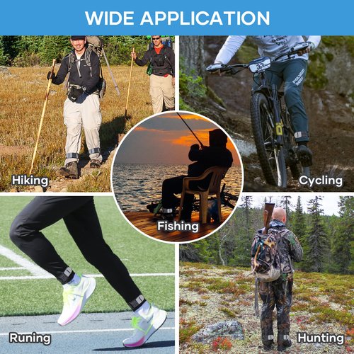 EXVITAL Cowboy Boot Straps Elastic Ankle Straps with Strenthen Hook and Loop Upgraded Military Blousing Straps Anti-Slip & Reflective Design Pant Leg Straps for Biking, Hiking, Fishing etc. 2PCS