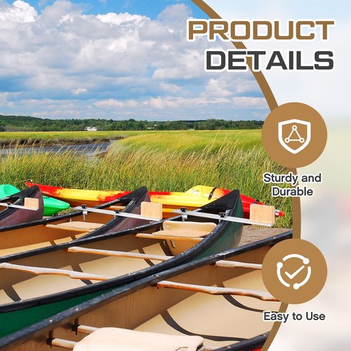 MorningRo Canoe Trolling Motor Mount, Trolling Mount with Ash Wood Crossbar and Motor Block for Quick and Easy Kayak(Aluminum,Novel)