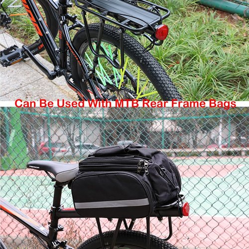 Retractable Bicycle Cargo Rack Rear Bike Rack Quick Release Aluminum Alloy Mountain-Bicycle Carrier 60 lbs Weighing Capacity Black Universal for Bike Luggage
