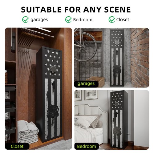 BUTISOW 6 Gun Safe Gun Safes for Rifles and Pistols Large Capacity Rifle Safe Gun Cabinet for Home Rifles and Shotguns Guns Safe for Rifles with Pistol Pouch Removable Shelf and 2 Gun Racks