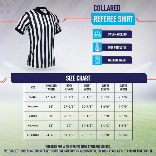 Murray Sporting Goods Men's Referee Shirt Collared Bundle Kit - Referee Shirt, Flag & Whistle Halloween Costume (Large)