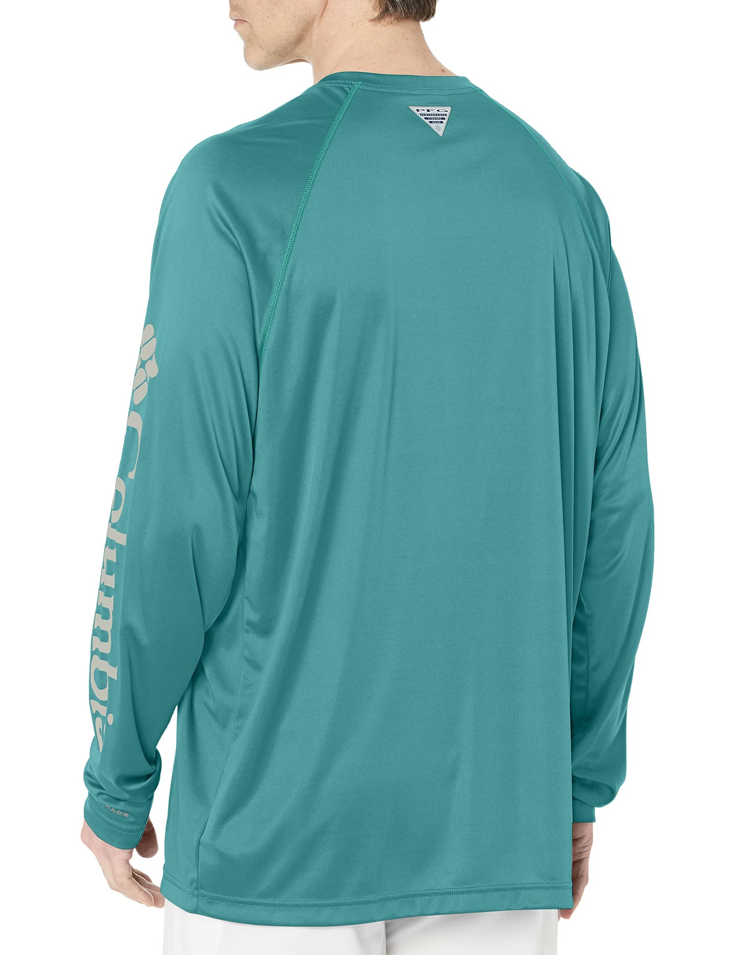 Columbia Men's Terminal Tackle Long Sleeve Shirt, Teal/Kettle Logo, Large