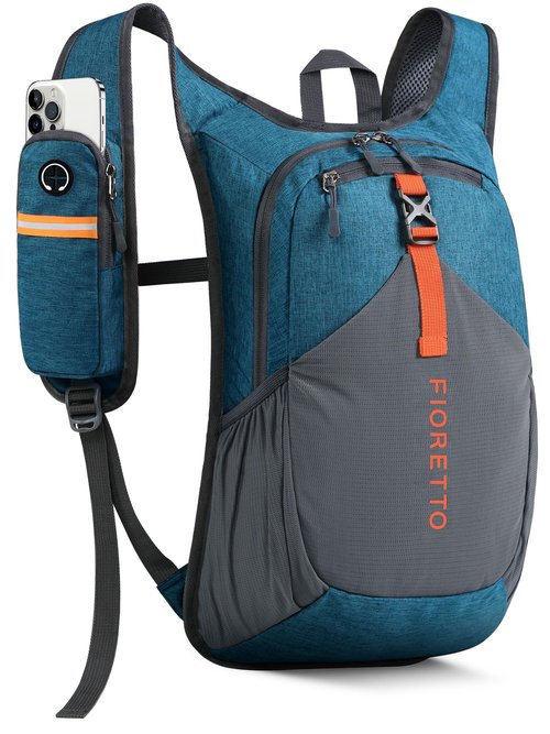 FIORETTO 15L Hiking Backpack for Women Men Mini Packable Backpack Lightweight Small Daypack for Camping Travel Outdoor, Turquoise