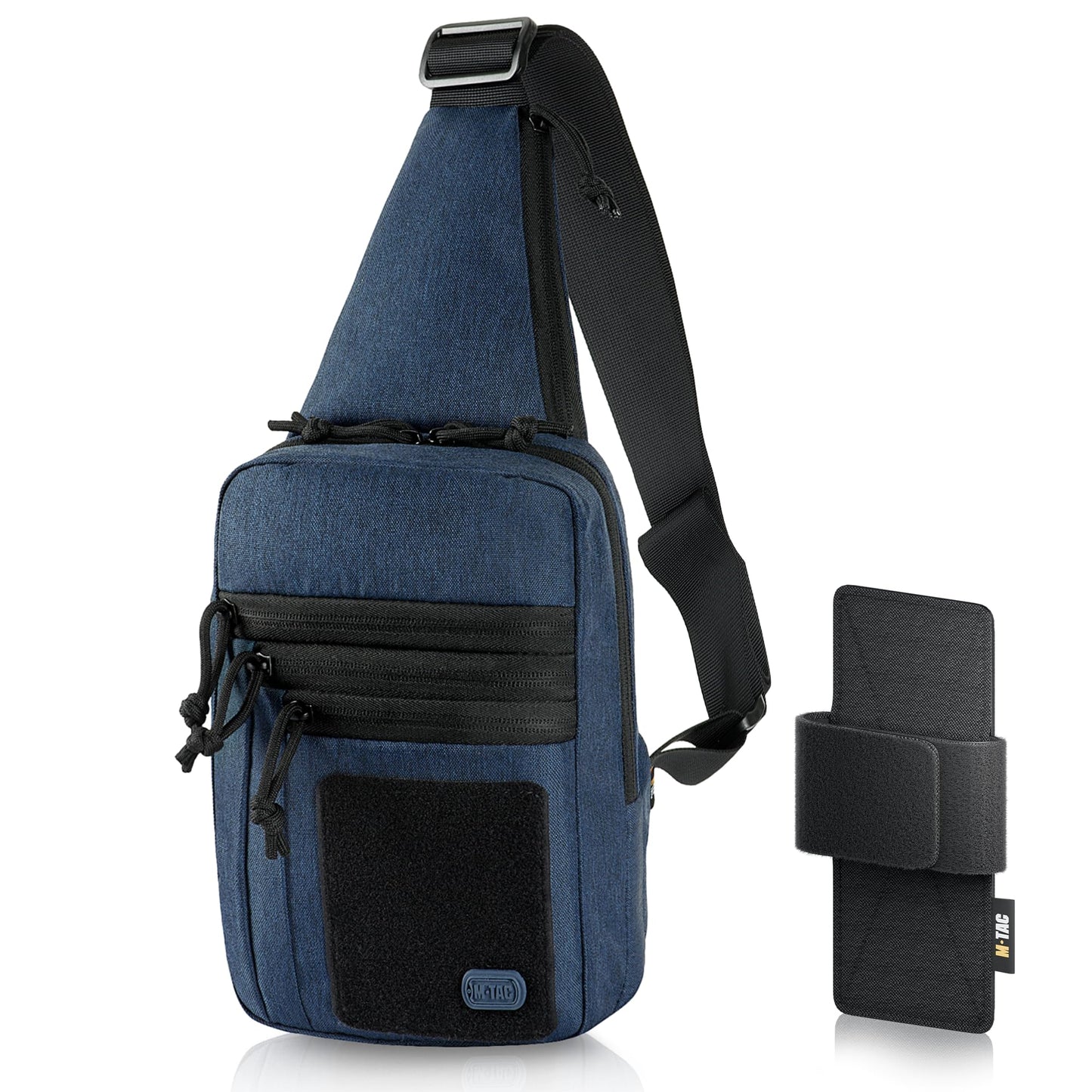 M-Tac CCW Sling Bag for Men & Women - EDC Shoulder Bag Tactical - Crossbody Concealed Carry Bag - Mens Chest Pack (Blue Loop Panel)