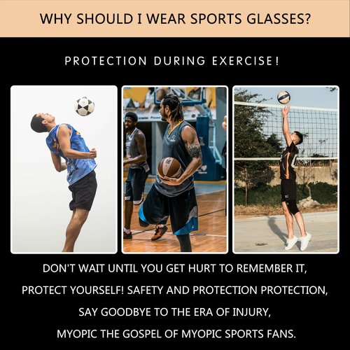 Professional Sports Goggles Glasses Men Women Racquetball Basketball Football Sport Eyewear Protective Glasses Anti-fog Shock Collision Lens Replaceable (Black Frame Black Pad) 8068