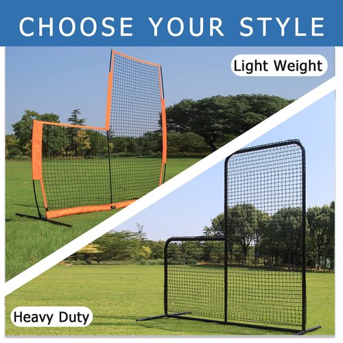 MR L-Screen Baseball Pitching Screen 7x7FT, Baseball Pitching Net, Baseball Protective Screen, Baseball Softball Screen for Field, Portable Batting Screen, Pitcher Screen Safety Screen for Baseball…