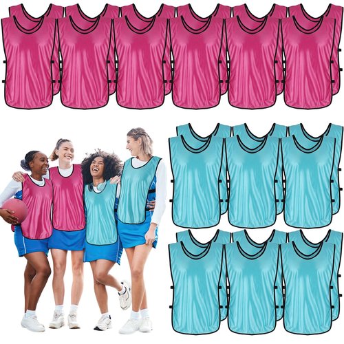 DIMEGON 24 Pack Youth Pinnies, Sports Pinnies for Youth Adults, Soccer Basketball Scrimmage Training Vests, Football Team Practice Jersey