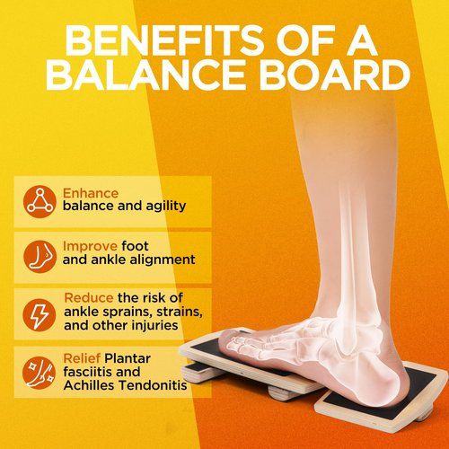 Ankle Balance Board Foot Strengthener Trainer for Sprained Ankle, Stability Exercises, Physical Therapy, Plantar Fasciitis Relief, Posture Correction, Balance Training, Anti Slip Wobble Board