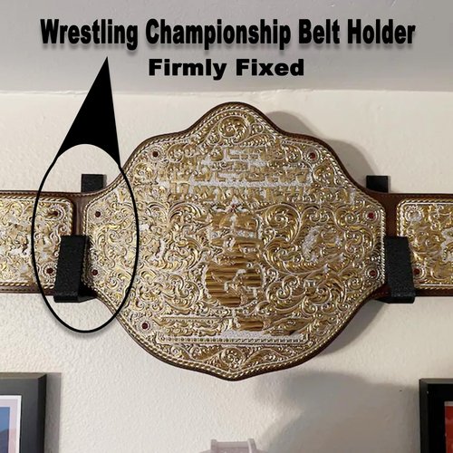 Championship Belt Display Holder for Wall, Wooden Wrestling Belt Horizontal Wall Mount for Wrestlers Championship Hanging Display 1 Pcs