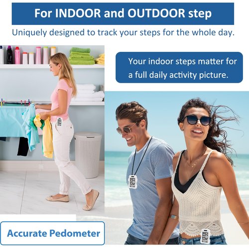 COOLFIRE 3D Accurate Pedometer for Walking, Simple Step Counter with Large Watch Display, Pedometer for Walking Steps, Calorie and Miles. Fitness Tracker, Ready to Use or Customize via App PDWT03