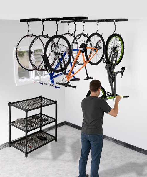 SJPULMO Bike Rack Celling Mount for Garage, Indoor Hangers Storage for 8 Bicycles, Heavy-duty Adjustable Bike Hooks for Garage Ceiling Support up to 640 lbs