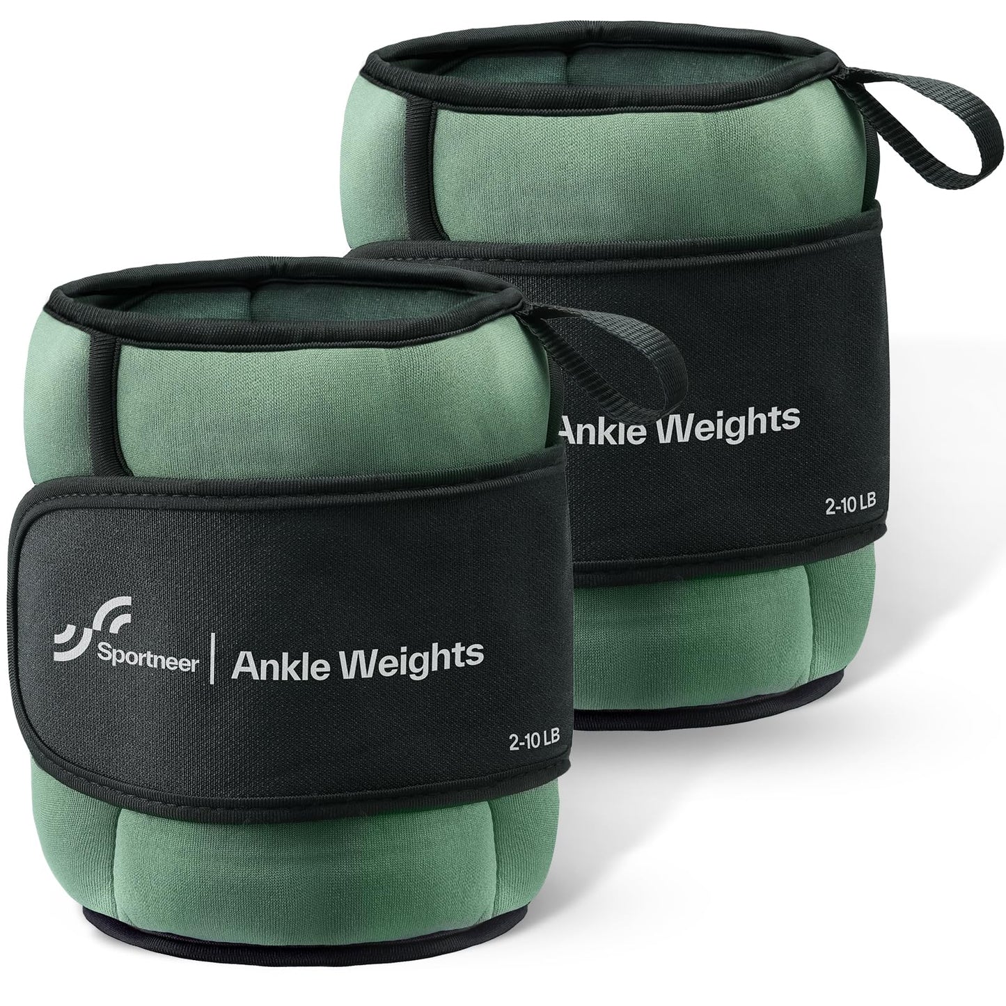 Sportneer Adjustable Ankle Weights for Women and Men 1 Pair of 4 8 12 16 20 LBS Heavy Weighted Leg Weights with Adjustable Straps, Strength Training Weights for Yoga, Aerobics, Gym, Fitness, Workout