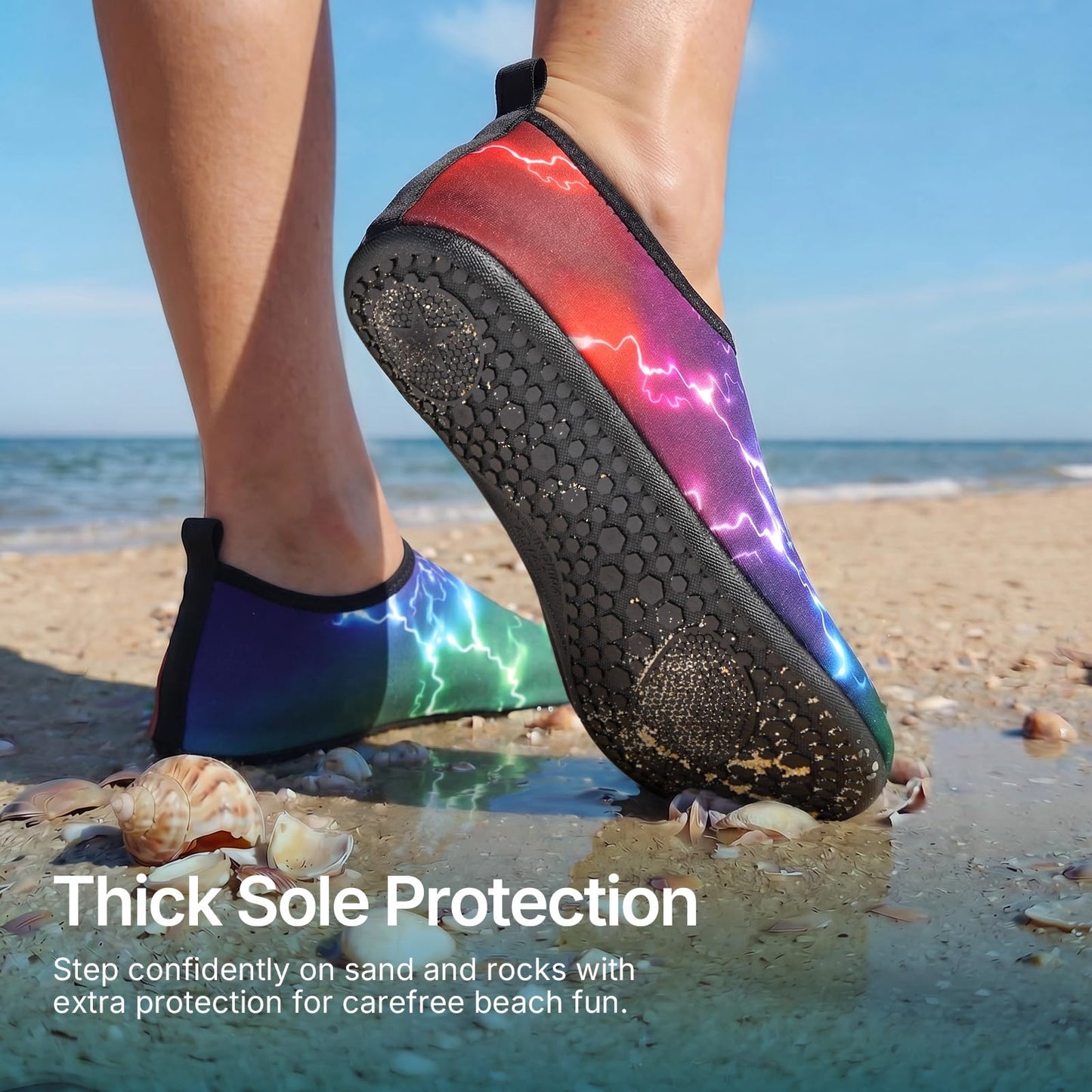 Water Shoes for Women Men Quick-Dry Aqua Socks Swim Beach Barefoot Yoga Exercise Wear Sport Accessories Pool Camping Must Haves Adult Youth Size 7-8Women/6-7Men