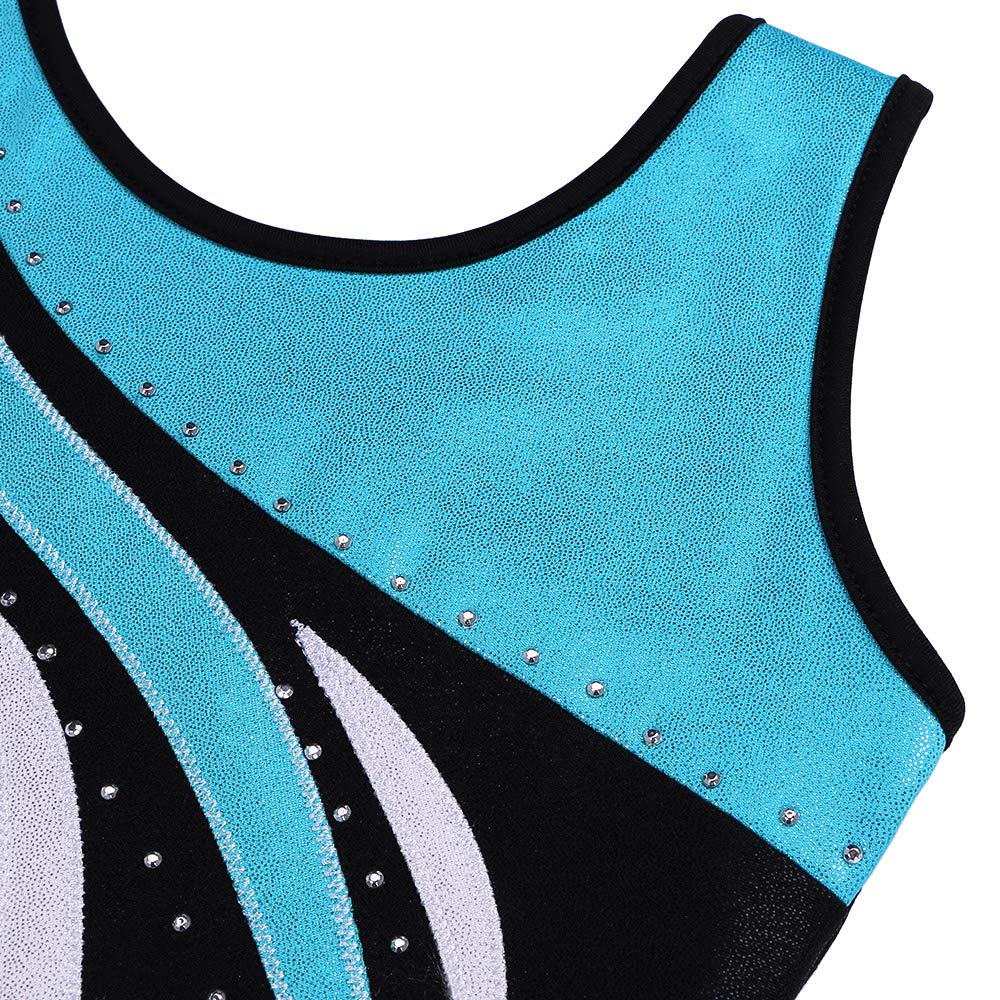 Leotard for Girls Gymnastics Kids Embroidery Tank Biketards with Shorts