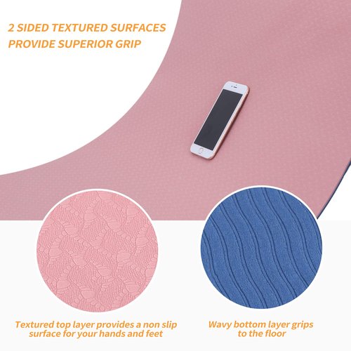Yoga Beginners Kit Yoga Blocks 2 Pack Yoga Strap Yoga Ball Yoga Mat with Carrying Strap Net Bag Sports Cooling Towel,Yoga Mat Kits and Sets for Beginners 11-Piece Yoga Starter Kit for Women(Pink)