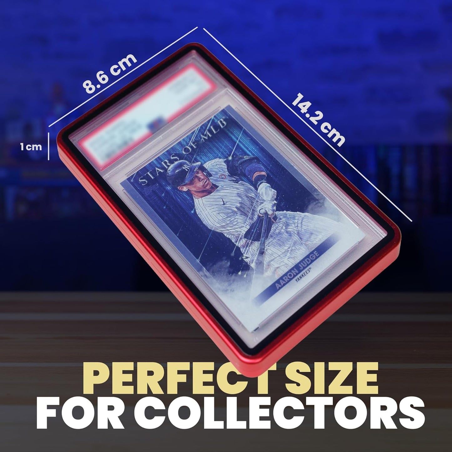 2-in-1 Magnetic Metal Slab Bumper Case for PSA/CGC Slabs with Built-in Stand (Protect + Display) - Soft Gold | Slab Case for PSA | Graded Card Display | Slab Mags for PSA/CGC- Soft Gold