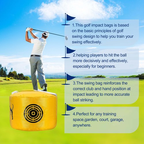 Hairchens Golf Impact Bag Golf Hitting Bag Hitting Bag Golf Impact Power Smash Bag Swing Training Aids Waterproof Durable
