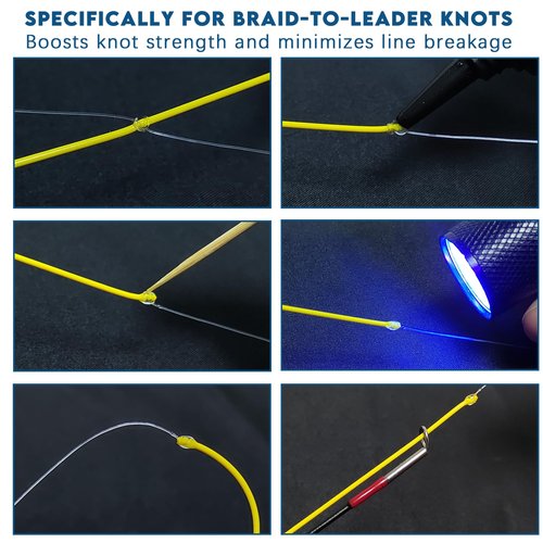 EUPHENG UV Knot Glue for Fishing Knots and Fly Repairs, Ideal for Braid to Leader Knot Strengthening Smooth, Flexible Finish