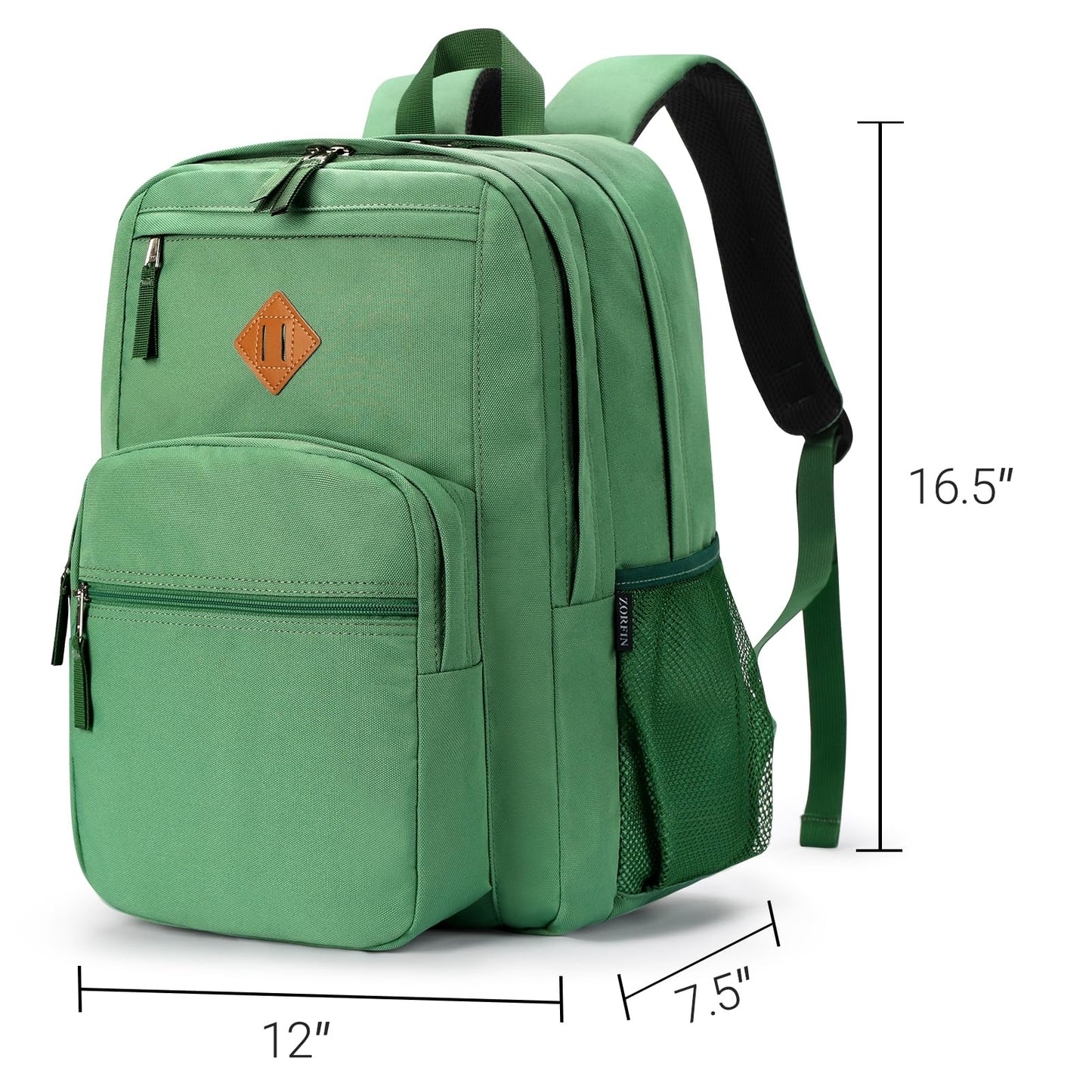 ZORFIN 26L Backpack for College, and Travel: Water Resistant Bookbag - Lemon Green