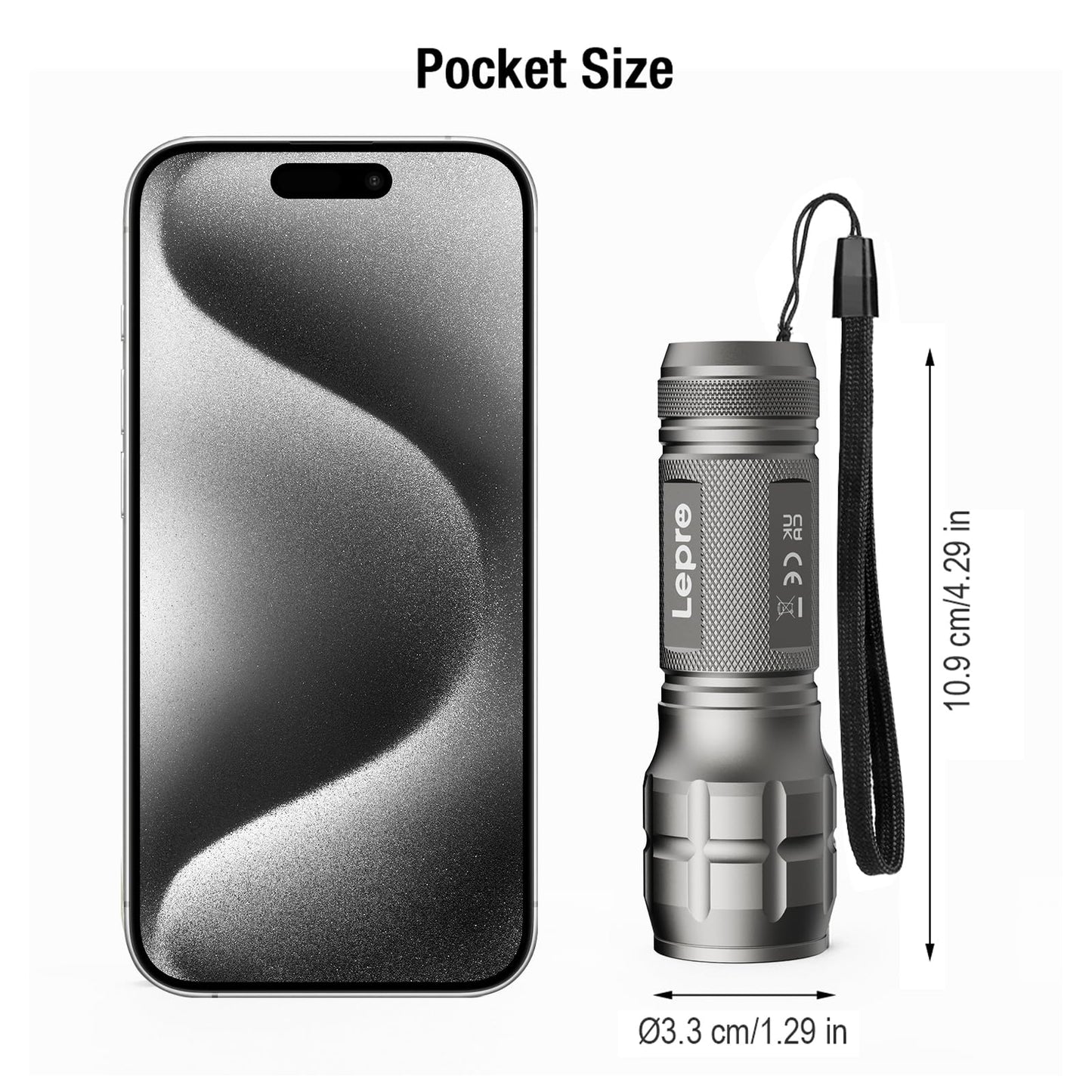 Lighting EVER LED Flashlights High Lumens, Small Flashlight, Waterproof, Adjustable Focus Flash Light for Outdoor, Emergency, Camping, AAA Batteries Included, 2 Pack