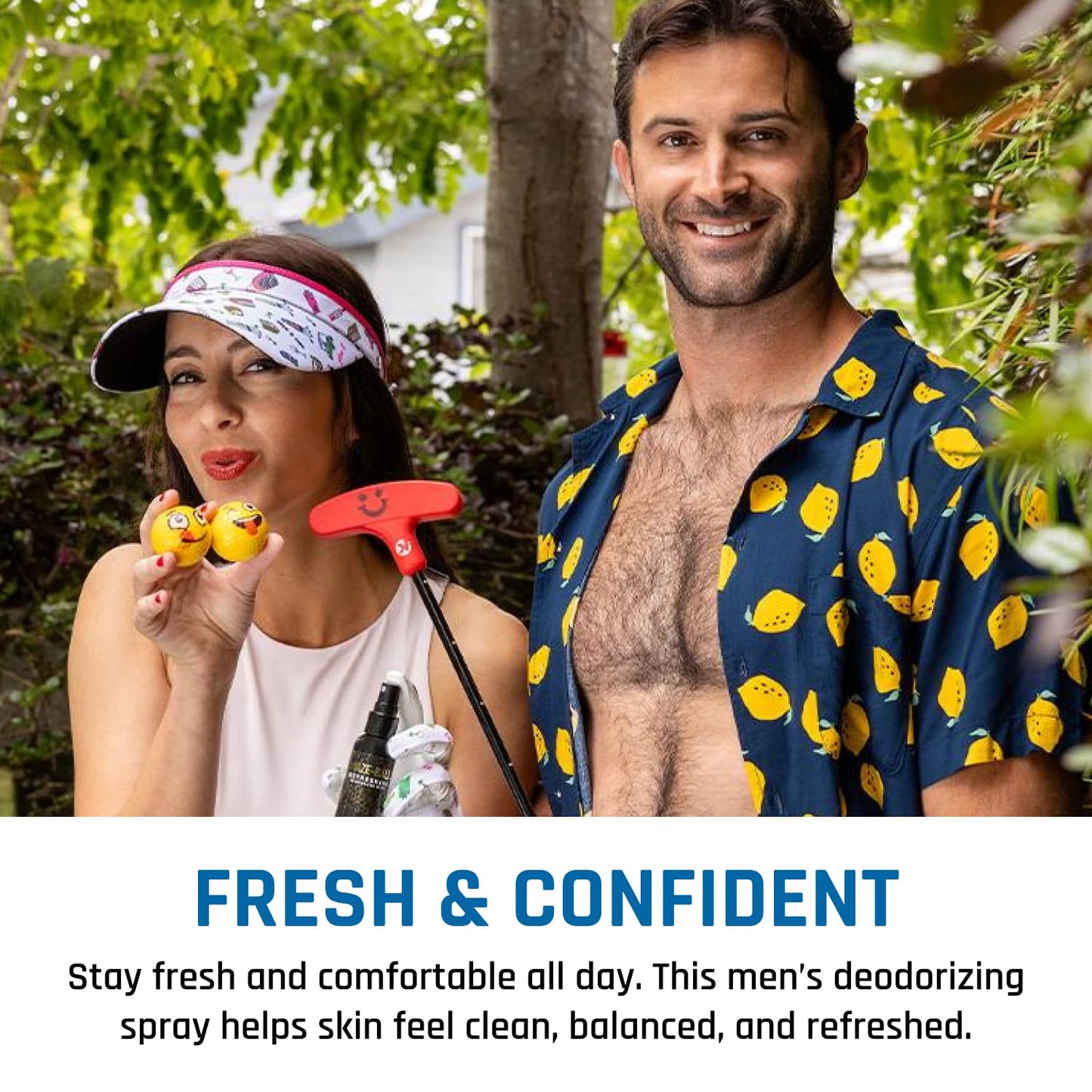Derm Dude Amaze Ball Deodorant Spray for Men | Anti-Chafing Groin & Sack Spray with DeoPlex & Aloe Vera | Odor & Sweat Control for Private Parts | Strawberry Lollipop Scent, Talc-Free, 2oz