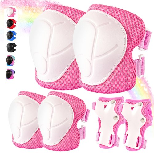 Knee Pads for Kids 3-14 Years Toddler Knee and Elbow Pads with Wrist Guards 3 in 1 for Bicycle Scooter Roller Skates Skateboarding