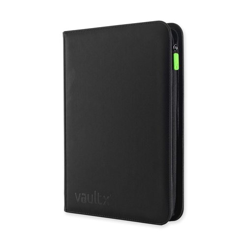 Vault X 9 Pocket Trading Card Zip Binder, 360 Cards, Premium Exo-Tec Album Material, 20 Side-Loading Pages, Folder for Collectible Games, Sports, TCG (Black)