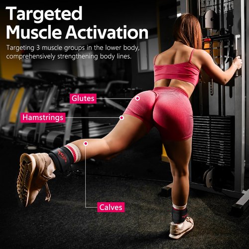 WALITO Ankle Straps for Cable Machines Women - Glute Ankle Cuff Kickback Strap, Gym Cable Machine Accessories for Glute Leg Extensions, Hip Abductors & Lower Body Exercises Equipment