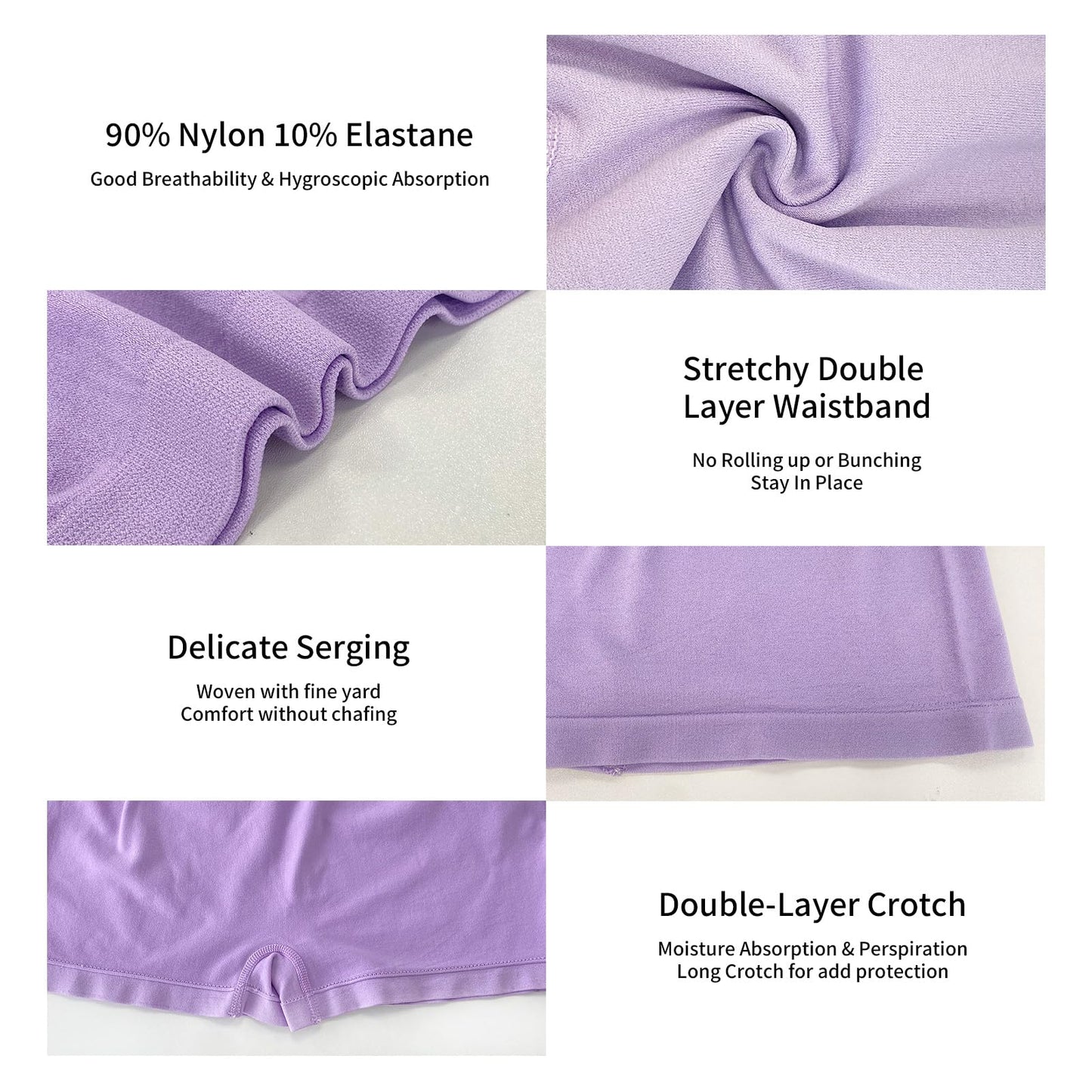 PSEFNAGX 6 Pieces Stretch Comfort Women Boyshort Fall Plate Sexy Panty Underwear Size Small