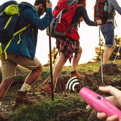 WANJOTEC Electronic Whistle for Teacher Coache, 3 Tones Adjustable 130db Loudest High Volume Handheld Emergency Electric Whistles for Referee, P.E.Outdoor Sports Whistles with Lanyard (Pink)
