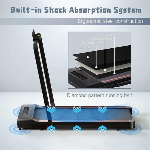 Sperax Treadmill,Walking Pad,Under Desk Treadmill,3 in 1 Folding Treadmills,Treadmills for Home,Black Red