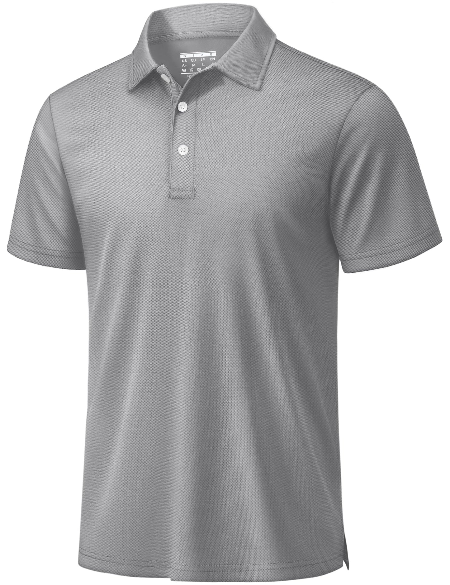 TACVASEN Mens Golf Shirt Dry Fit Mens Polo Shirts Short Sleeve Performance Golf Polos for Men with Collar Work Shirts Light Grey, 2XL
