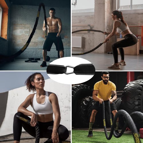 POWER GUIDANCE Battle Rope Anchor Strap Kit, Fit 1.5??2" Battle Rope for Home Gym & Outdoor Workout