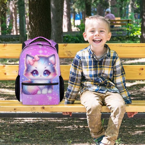 Kids' Backpacks - Cat Backpacks for Girls - Cute Toddler Bookbag - Gifts for Daughter - Durable School Bag for Kindergarten/Preschool/Elementary(17 Inch)
