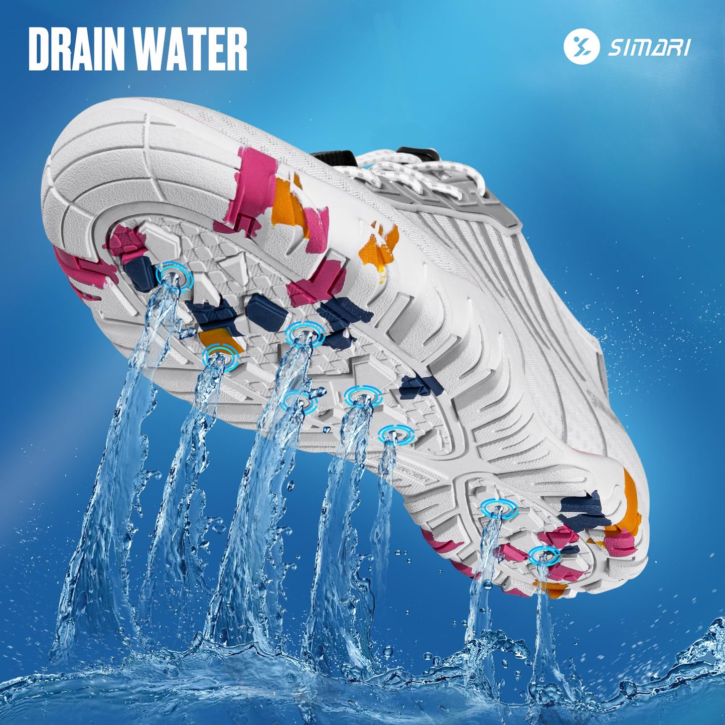 SIMARI Water Shoes for Women Men - Barefoot Quick-Dry Aqua Socks | Lightweight Swim Shoes for Surfing, Swimming, Beach Sports, Kayaking, Diving | Non-Slip Design