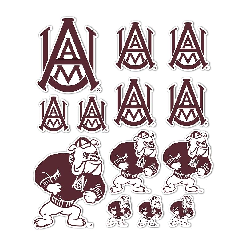 Alabama A&M Bulldogs Sticker Decal Sheet - Desert Cactus Premium Vinyl