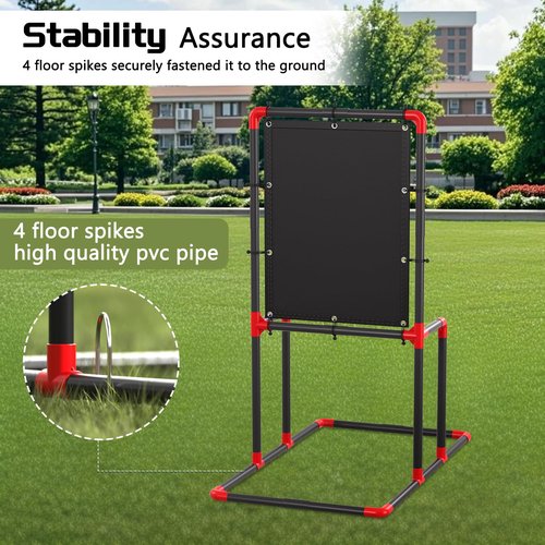 Baseball Strike Zone Target for Plastic Balls Compatible with Wiffle Ball and Blitzball Pitching Training Strike Zone Target Set Up and Assemble Easily(Black)