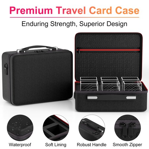 Card Deck Box with Portable Case, 6 Pack Clear Commander Deck Box with 6 Dividers, Holds 600+ Double Sleeved Cards, Fit for MTG, YuGiOh, TCG