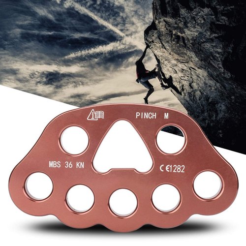RiToEasysports Rock Climbing Rigging Plate, 8 Holes 45KN Outdoor Paws Rigging Plate Anchor Multipliers Connector Gear