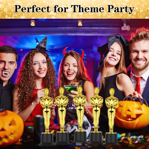 WINKIO Gold Award Trophies，6” Gold Award Statues, Pack of 6 Mini Trophies, Plastic Trophy Award for Competition,Events, Sports, Party Decorations,Award Ceremony and Appreciation Gift