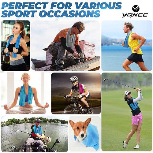 YQXCC Cooling Towels Cool Cold for Neck, Microfiber Soft Breathable Chilly Towel for Yoga, Golf, Gym, Camping, Running, Workout & More Activities