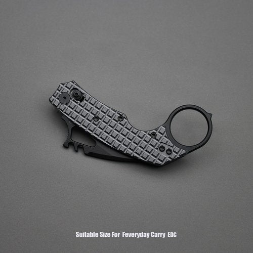 A Ameight MK2 Folding Knife 2.99" Black PVD 14C28N Blade Dark Grey PVD Aluminum Handle With Titanium Pocket Clip Camping Hiking Pocket Knife AME507BDG